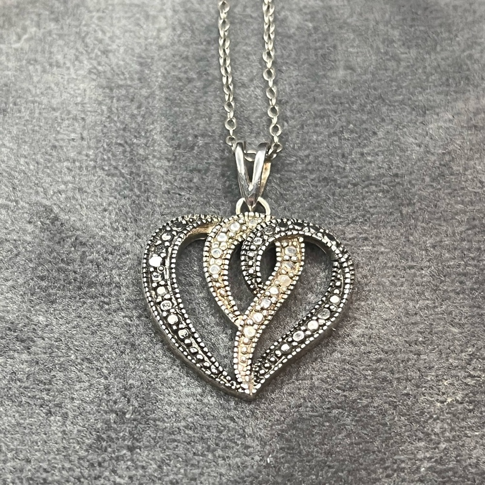 Not for Sale….Diamond Chip Twisted Heart Necklace